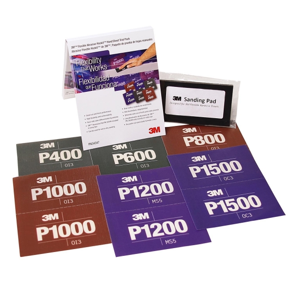 3M Гнучкі абразивні листи, P800 "CROW", 13,97 см х 17,27 см КОР