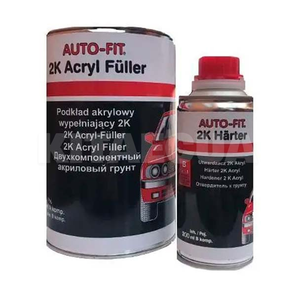 Грунт акрил. AUTOFIT білий HS 5:1 GC 1,0л+ затв.0,2л