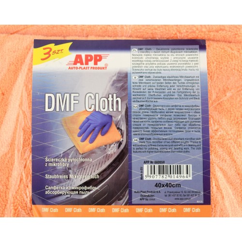 Серветка безпилова з мікрофібри DMF Cloth (40 см*40 см) - помаранчева ( 3 шт) APP